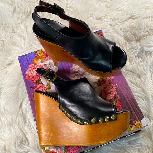 🍂[ Jeffrey Campbell ] Studded Snick Wooden Wedge - Picture 9 of 13